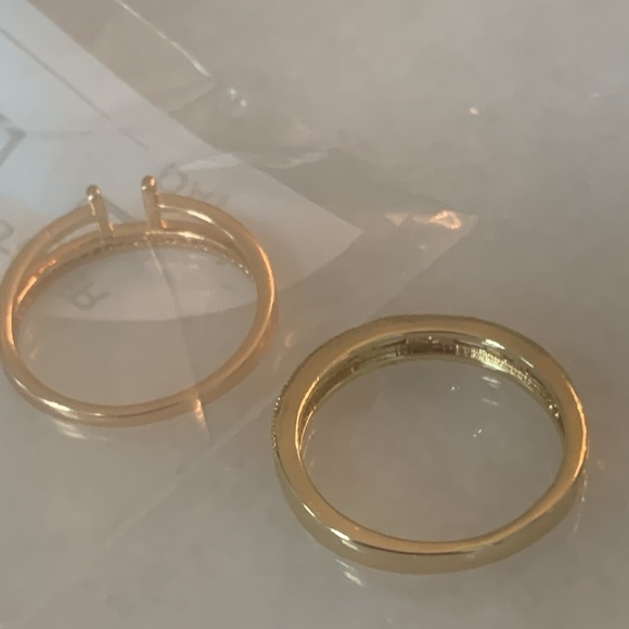 New Rose Gold Plated Ring Open Bar Unique Size 7.5 (#9) GIFT - Picture 9 of 10